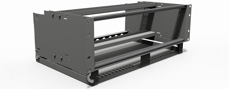 DaCe-Baugruppenträger BGT4, unbestückt, mit integrierter Überlängenschublade, 1HE