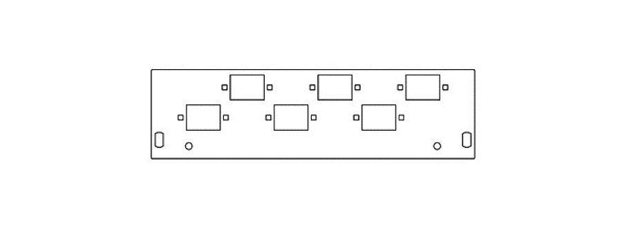 DaCe-Frontplatte 6xSC simplex, versetzt, 7TE